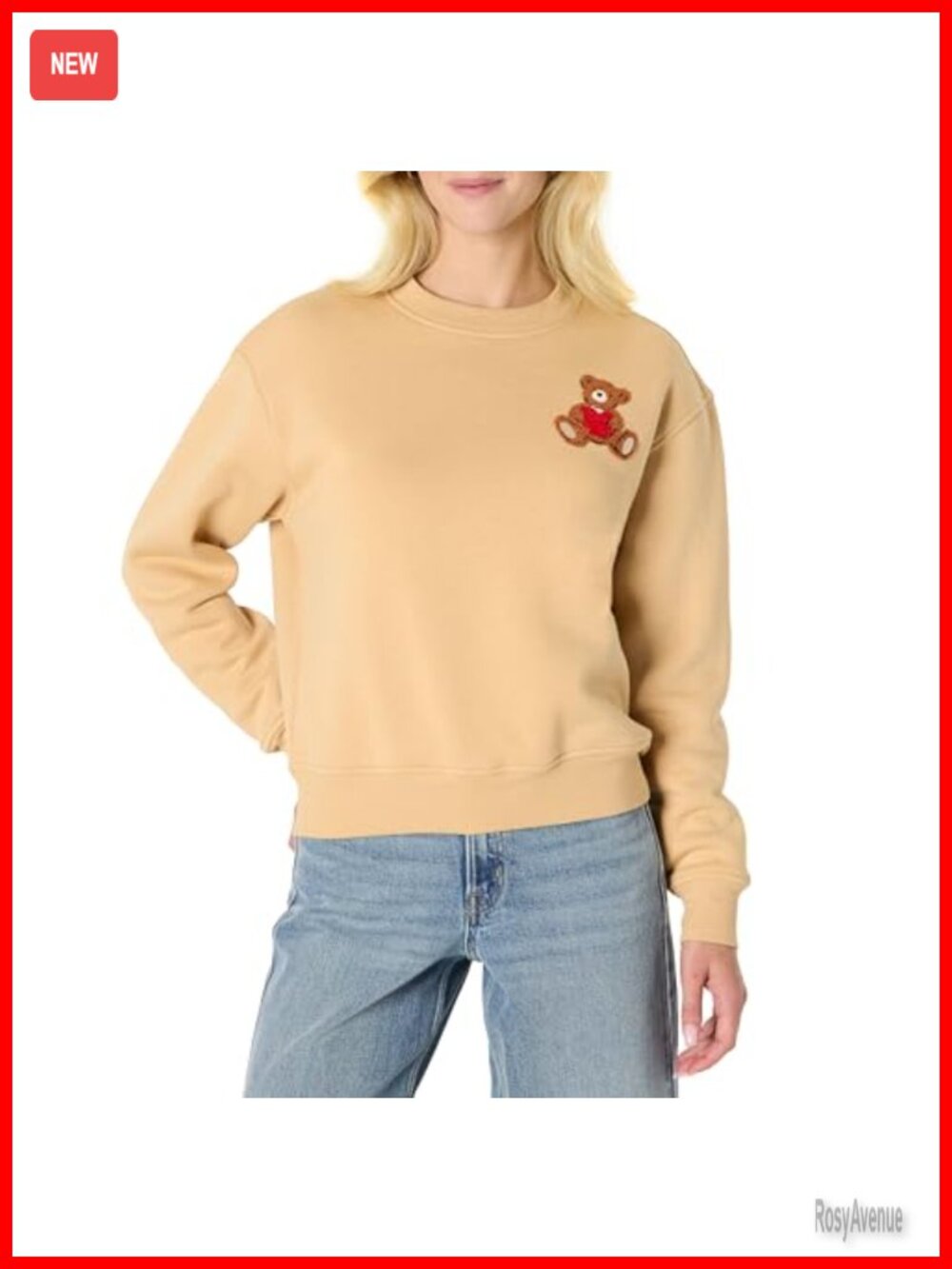 Relaxed Fit Boxy Drop Shoulder Crewneck Sweatshirt